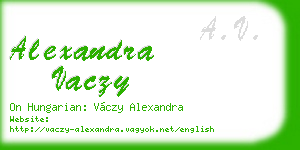 alexandra vaczy business card